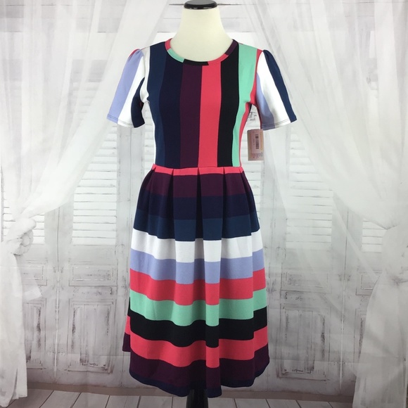 LuLaRoe Dresses & Skirts - NWT LuLaRoe Striped Amelia Fit & Flare Dress